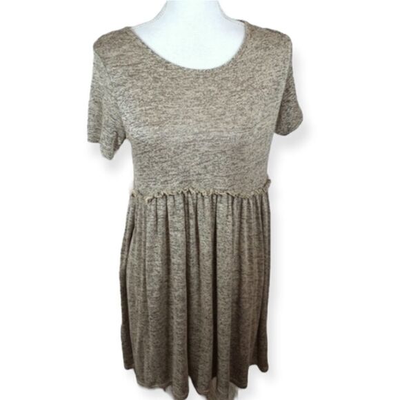 FOREVER ROSE COUTURE CREAM/BEIGE GRAY MARBLED DRESS SZ.L EUC - Picture 1 of 8